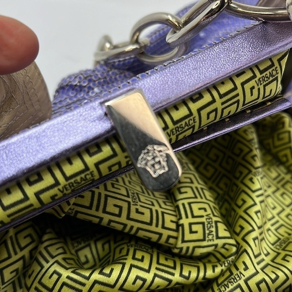 Versace Chainmail Purple Mesh Metal Chain Handbag - Picture 13 of 15